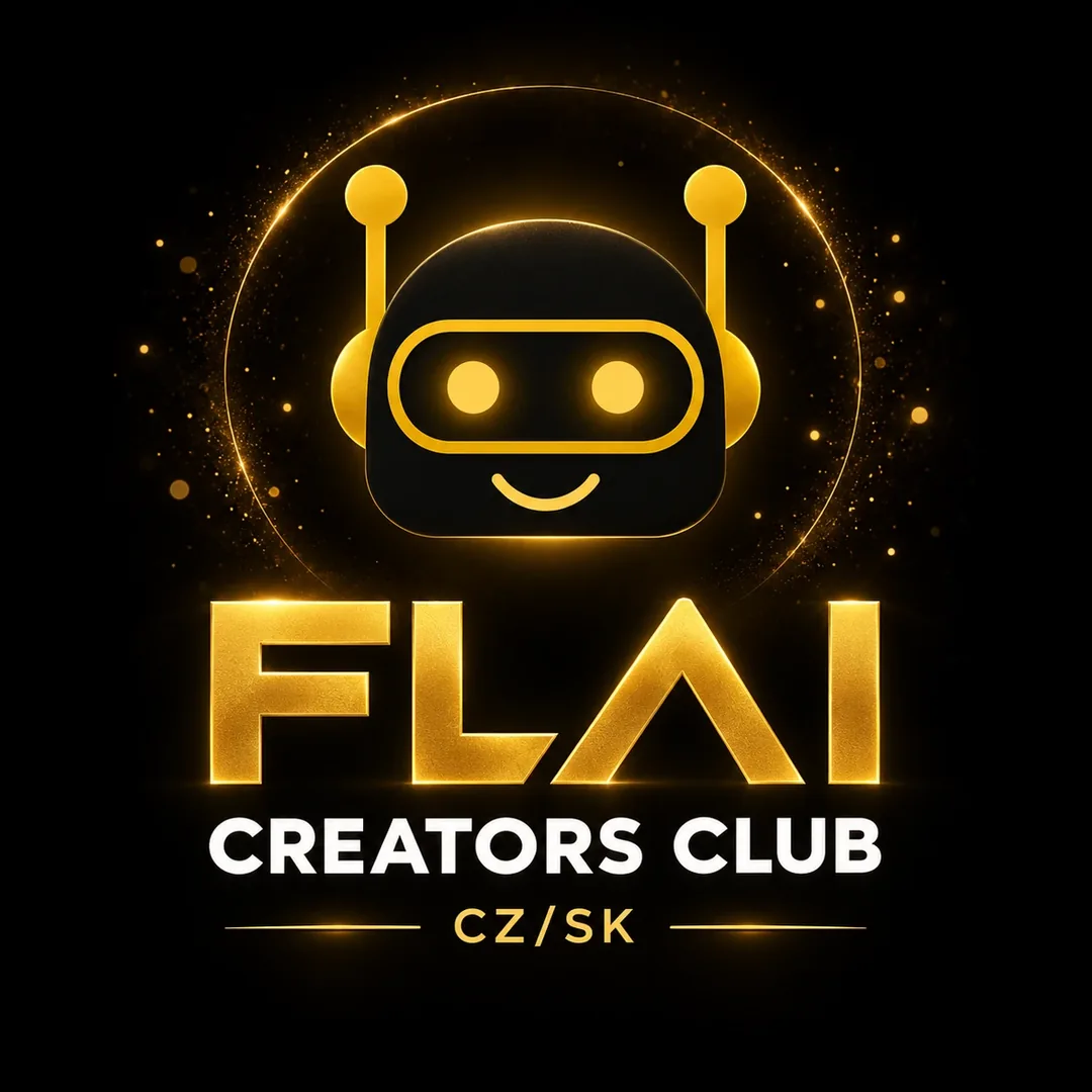 FLAI Creators Club CZ/SK logo with a gold robot
